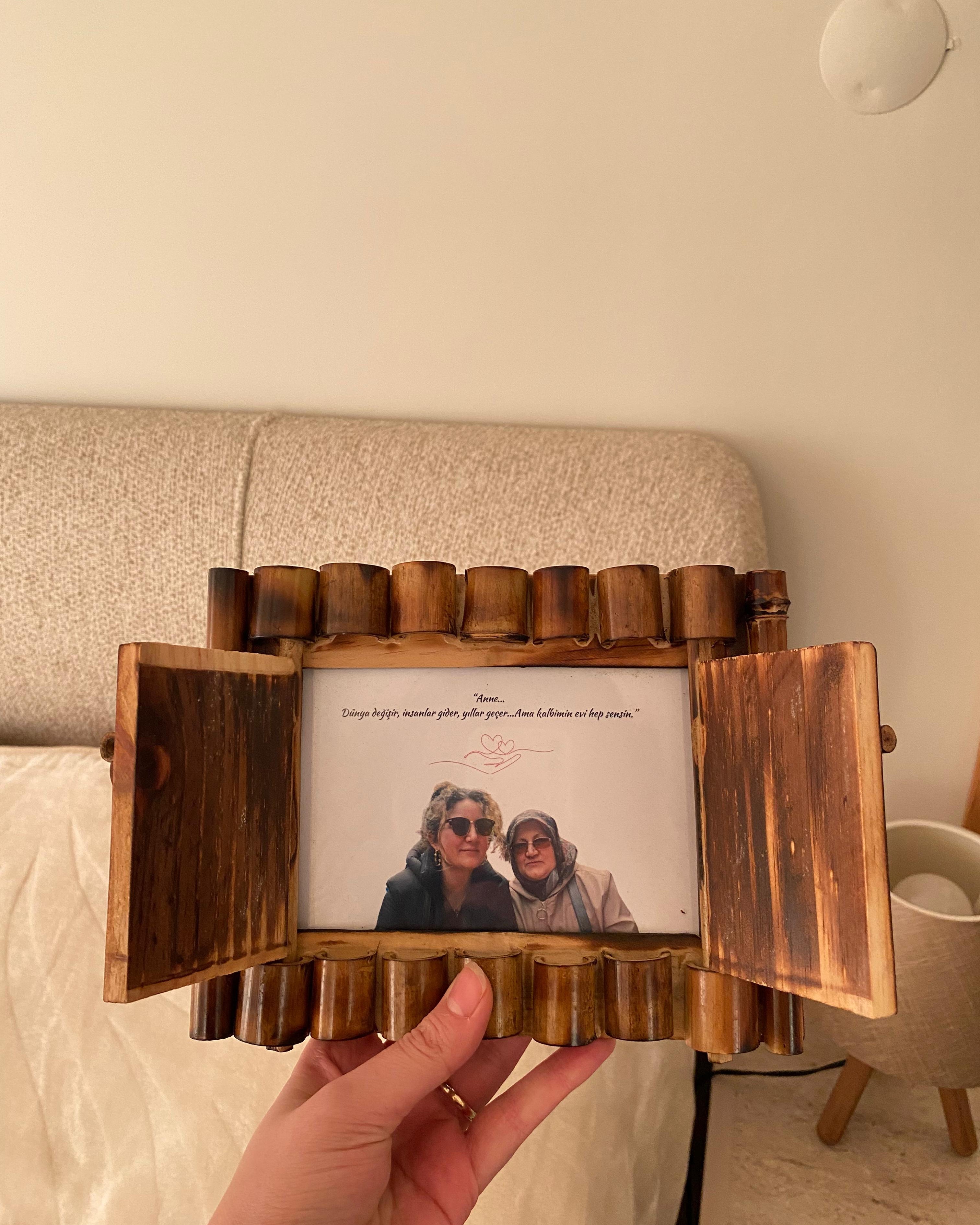 Kişiye Özel Ev Bambu Kapaklı Fotoğraflı Çerçeve